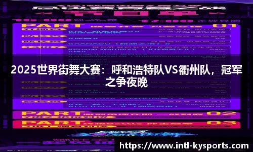 2025世界街舞大赛：呼和浩特队VS衢州队，冠军之争夜晚